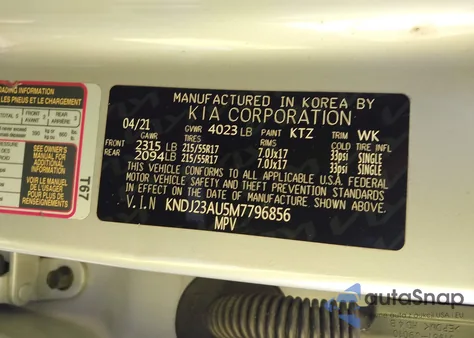 2021 Kia Soul S from USA, damaged, VIN KNDJ23AU5M7796856